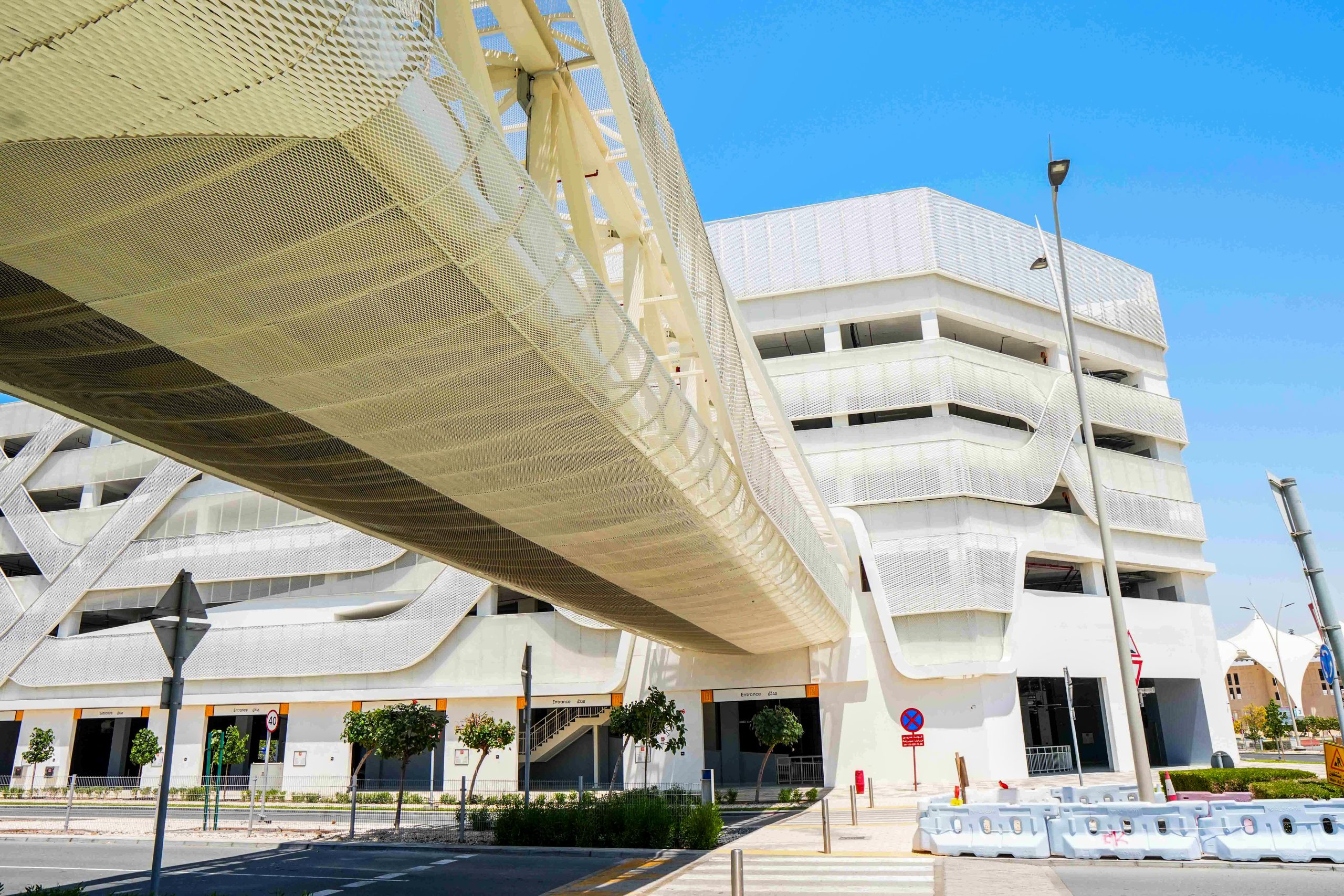 Pedestrian and Car Park facade mesh panels