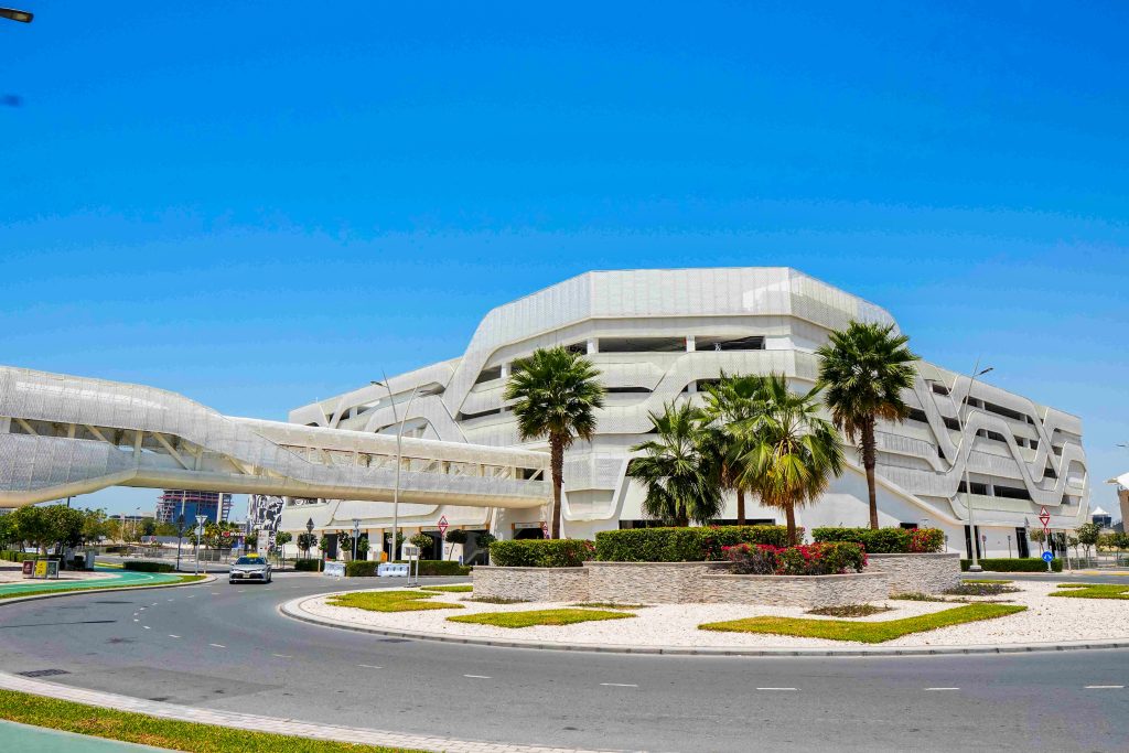 Yas Bay car park and pedestrian bridge