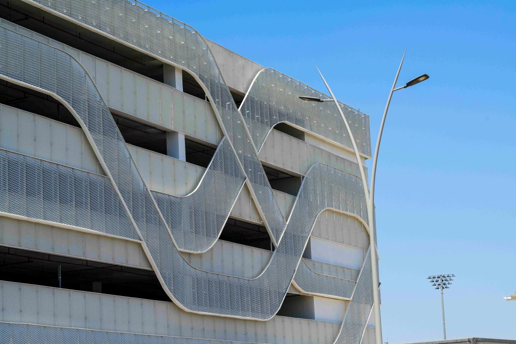 Yas Bay car park and pedestrian bridge