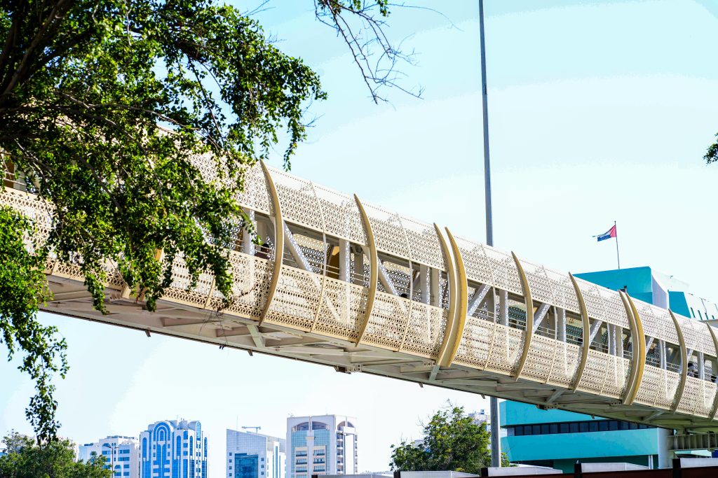 Yas Bay car park and pedestrian bridge