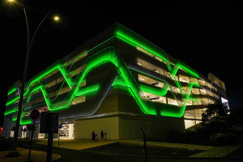 Yas Bay car park and pedestrian bridge